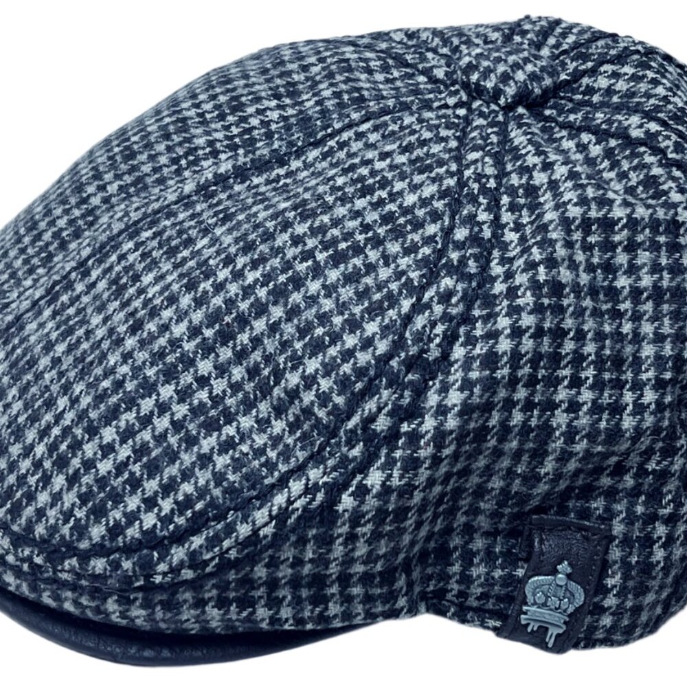 Vintage Christys' Crown Ivy Cap Euro Cut 8 Apple Jack Newsboy Scally Hat Blue